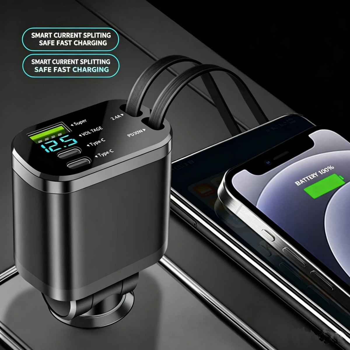 🚗 VELOQO ChargeHub 66W – 5-in-1 Auto-Ladegerät